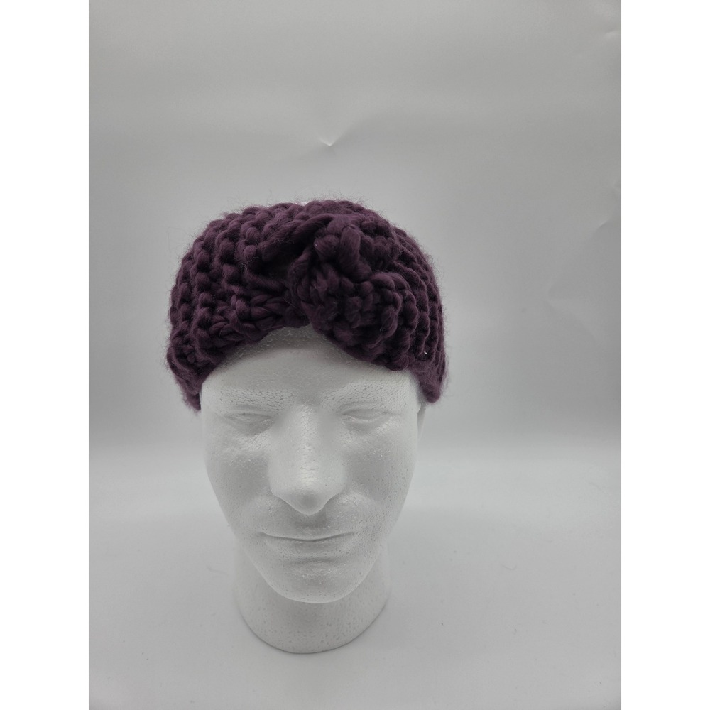 Unbranded Knit Headband One Size Purple Pearl Womens Twisted Turban Ear Warmer